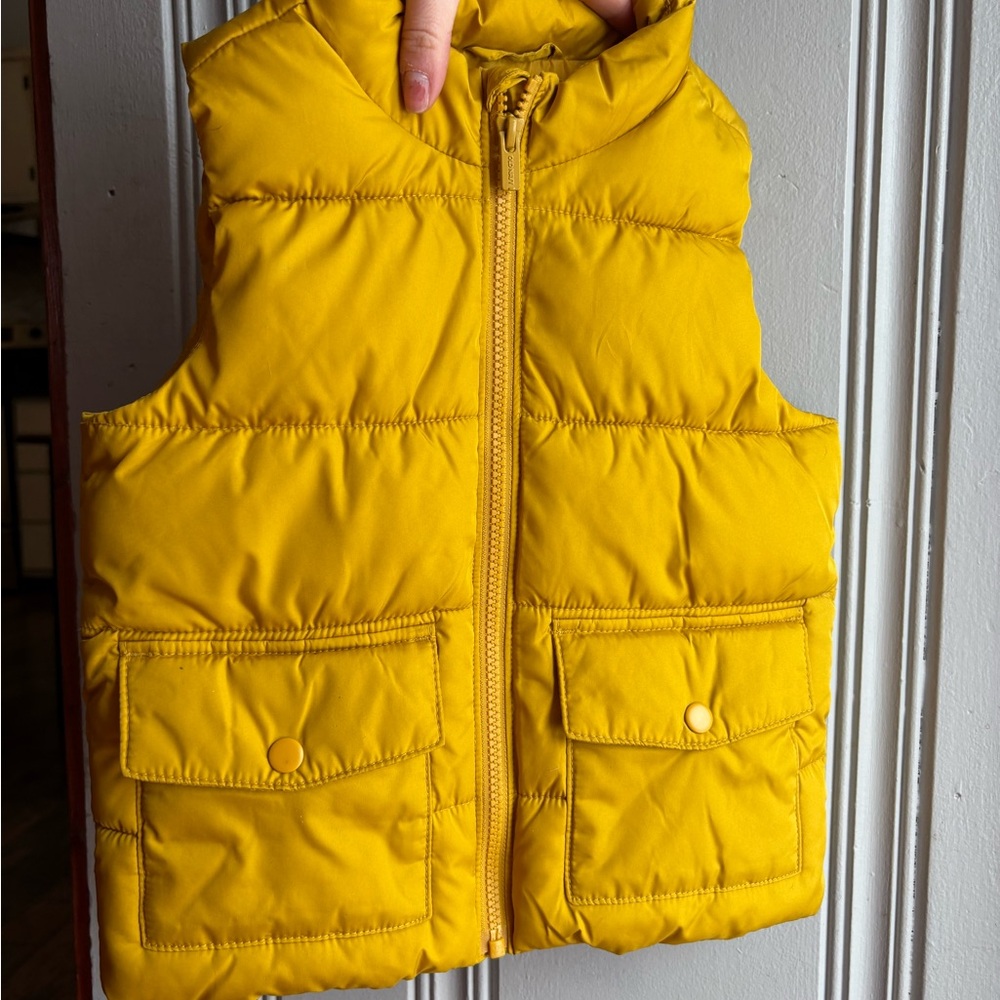 Old Navy Yellow Puffer Vest with Pockets 4T